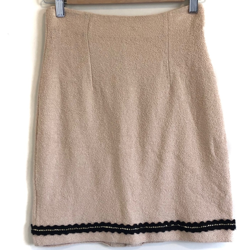 St. John Collection Cream/Tan Knit Skirt
